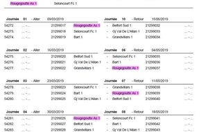 Le calendrier U15 de la phase printemps est arrivé