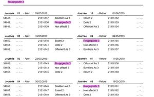 Le calendrier U13-3 de la phase printemps est arrivé