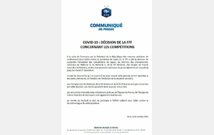 Communiqué FFF du 29/10/2020